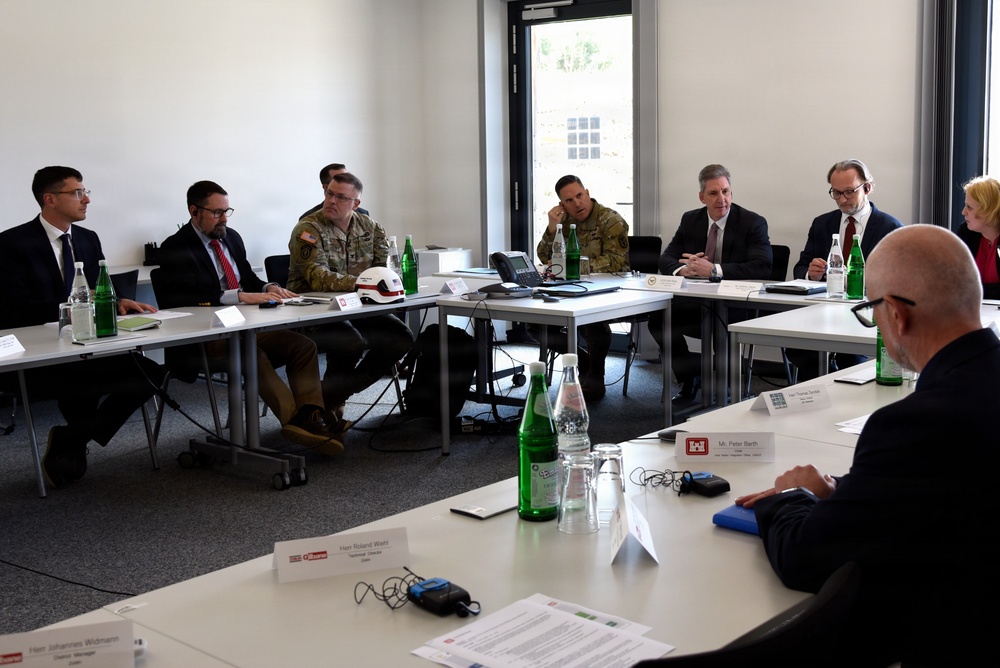 Assistant Secretary of War for Health Affairs Honorable Keith Bass visits Rhine Ordnance Barracks Medical Center construction project in Germany