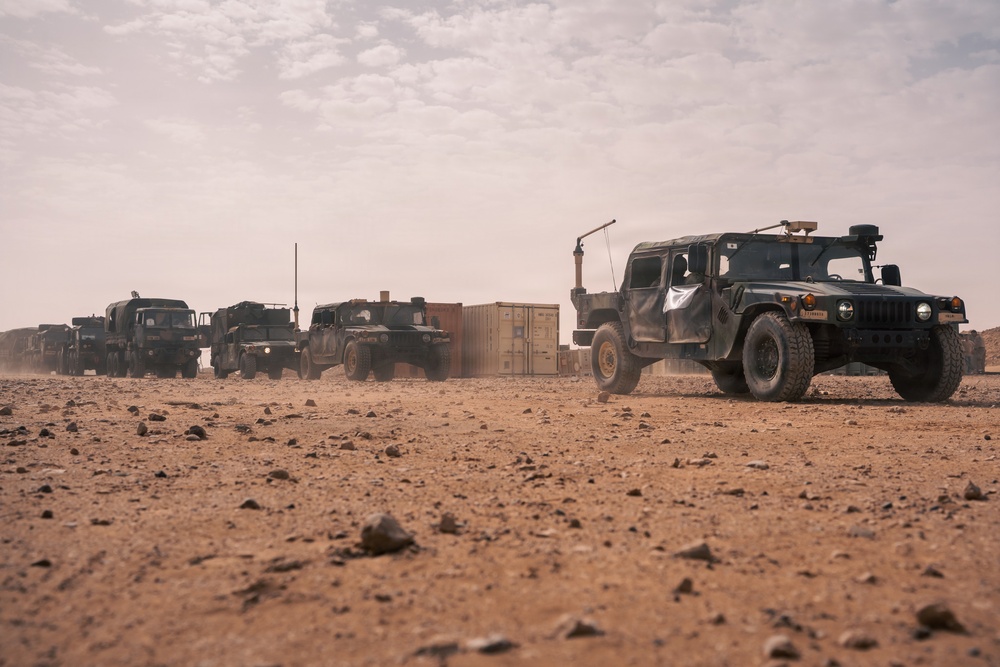 Paratroopers establish concealed forward logistics node during African Lion 26
