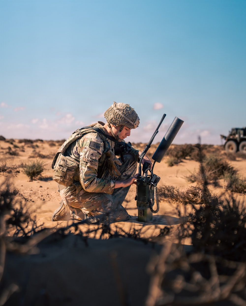 Paratroopers establish concealed forward logistics node during African Lion 26