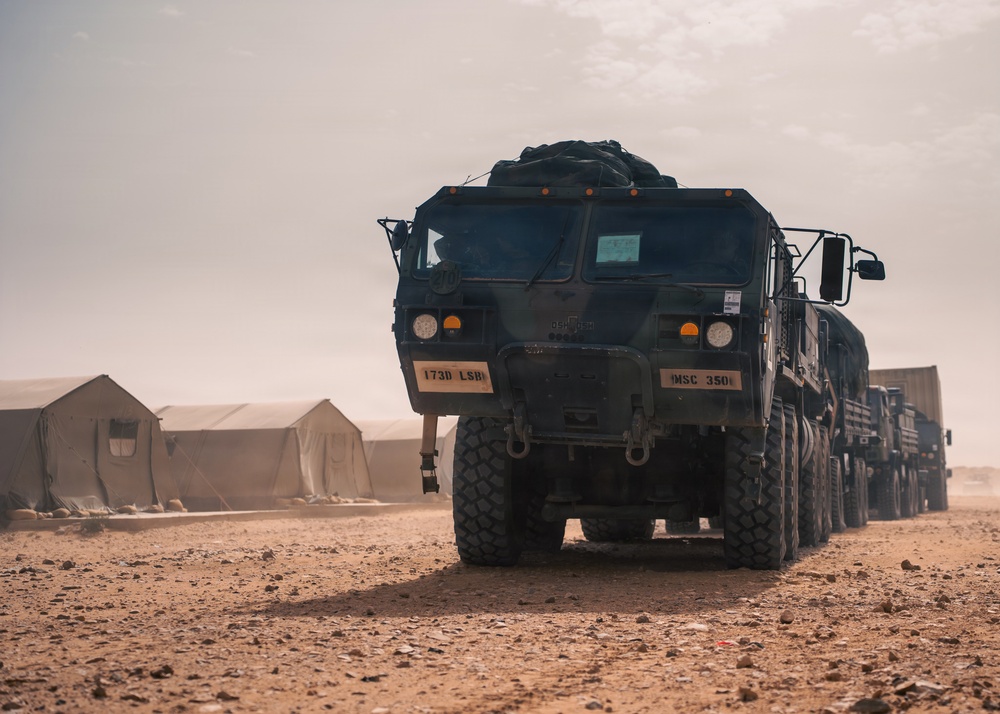Paratroopers establish concealed forward logistics node during African Lion 26
