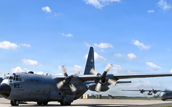 Headline: Supply from the sky: U.S., Polish Airmen strengthen Allied airlift capabilities during exercise Hussar Saber 26-1