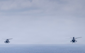 Balikatan 2026: Task Force Saber conducts multiship AH-64 Apache reconnaissance flight over Luzon Strait during counter landing live-fire exercise