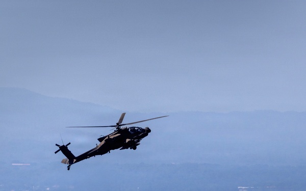 Balikatan 2026: Task Force Saber conducts multiship AH-64 Apache reconnaissance flight over Luzon Strait during counter landing live-fire exercise