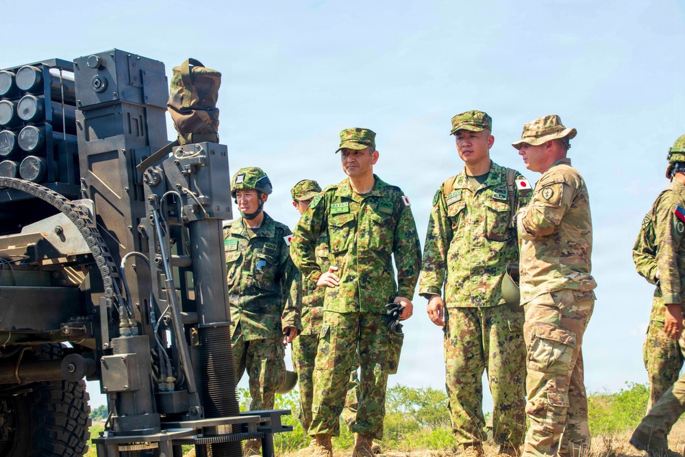 Balikatan 2026: JGSDF Major General Toshikatsu Musha visits 25th ID mortar firing point during a live fire exercise in the Philippines