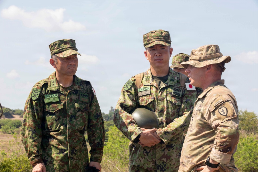Balikatan 2026: JGSDF Major General Toshikatsu Musha visits 25th ID mortar firing point during a live fire exercise in the Philippines