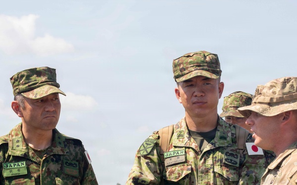 Balikatan 2026: JGSDF Major General Toshikatsu Musha visits 25th ID mortar firing point during a live fire exercise in the Philippines