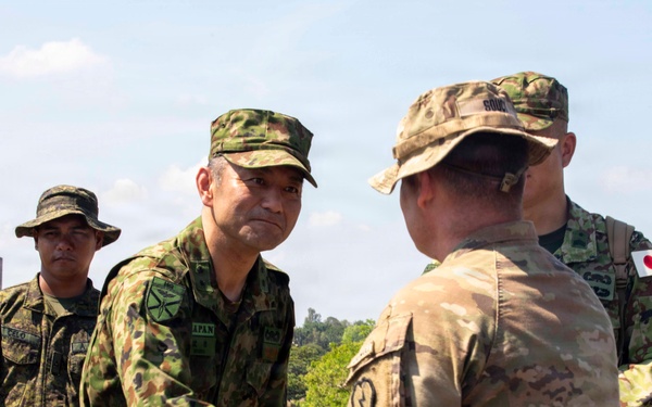 Balikatan 2026: JGSDF Major General Toshikatsu Musha visits 25th ID mortar firing point during a live fire exercise in the Philippines