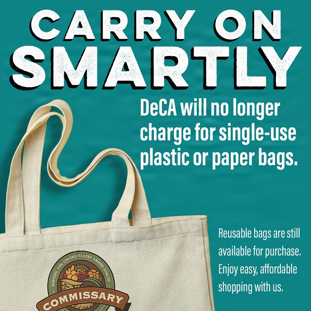 DeCA will no longer charge for single-use plastic or paper bags