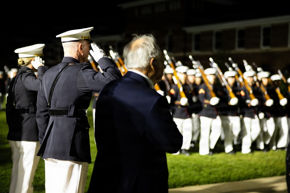 The Commandant, Gen. Eric M. Smith attends an 8th and I Evening Parade