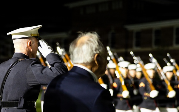 The Commandant, Gen. Eric M. Smith attends an 8th and I Evening Parade