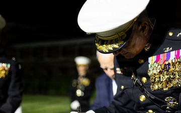 The Commandant, Gen. Eric M. Smith attends an 8th and I Evening Parade