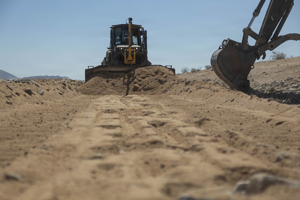 U.S. Marines conduct airfield repairs to support training at MCAGCC