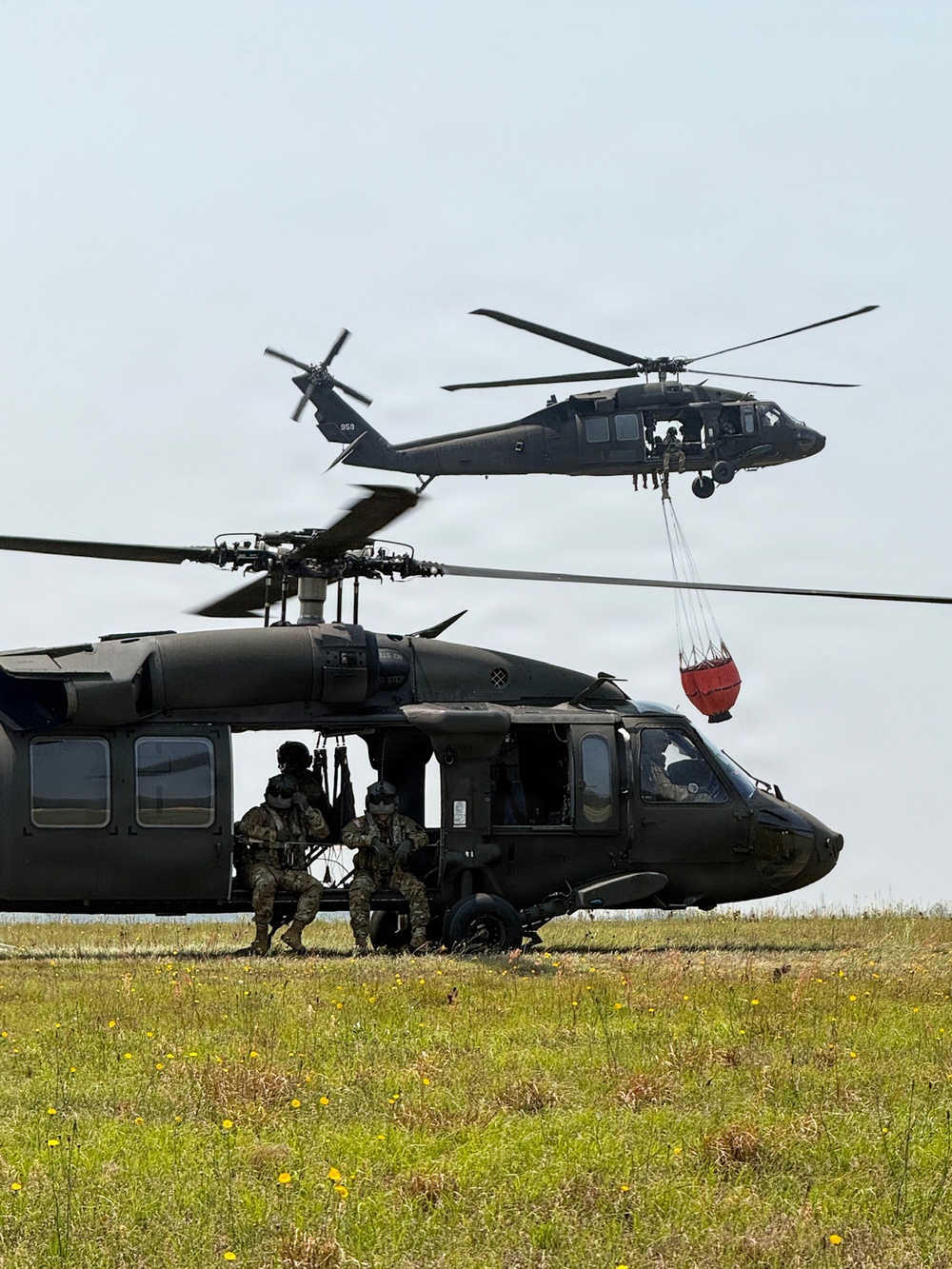 South Carolina Army National Guard helicopters practice aerial-firefighting training with the South Carolina Forestry Commission