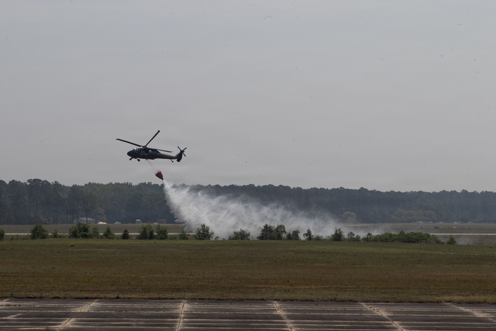 South Carolina Army National Guard helicopters practice aerial-firefighting training with the South Carolina Forestry Commission