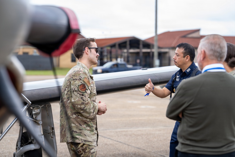 National Security Forum and Gathering of Eagles attendees tour Airpower demonstration at Maxwell Air Force Base