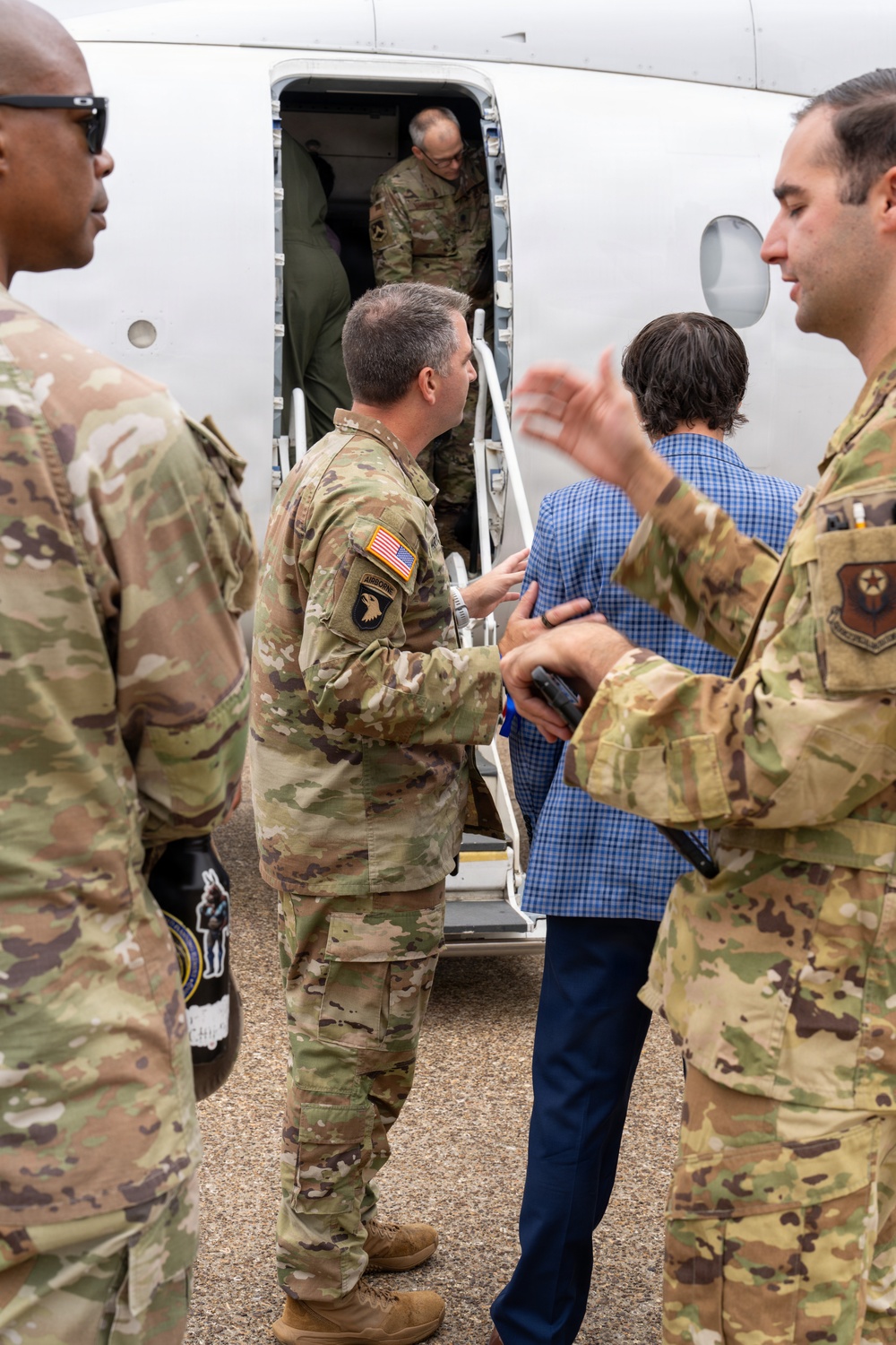 National Security Forum and Gathering of Eagles attendees tour Airpower demonstration at Maxwell Air Force Base