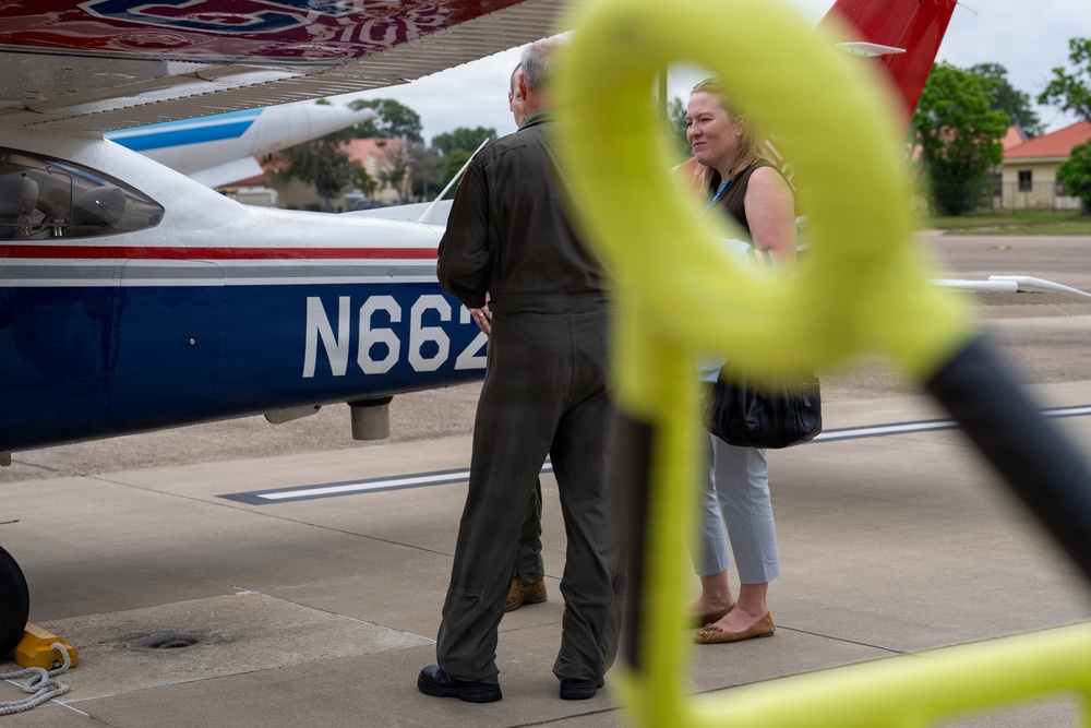 National Security Forum and Gathering of Eagles attendees tour Airpower demonstration at Maxwell Air Force Base