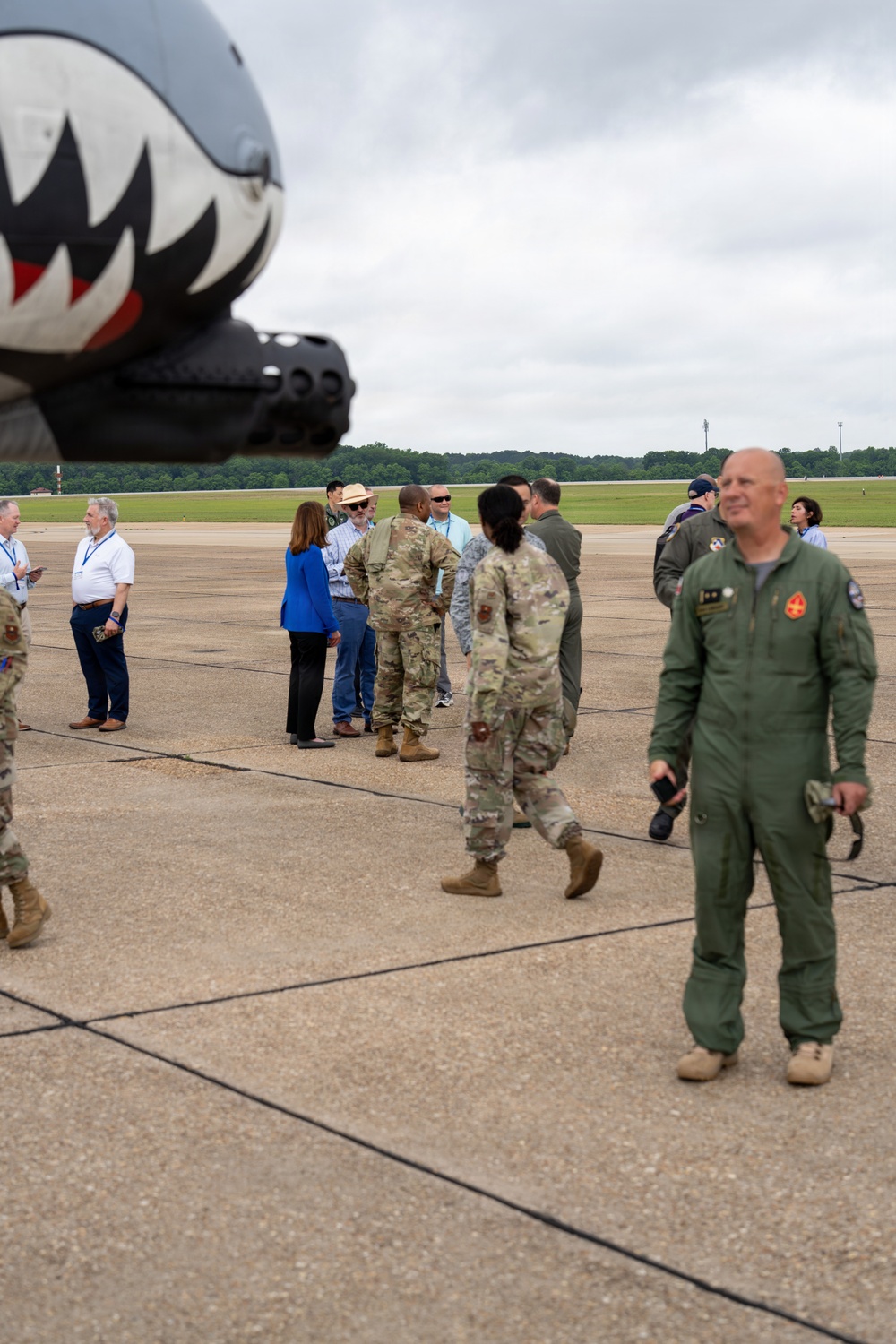 National Security Forum and Gathering of Eagles attendees tour Airpower demonstration at Maxwell Air Force Base