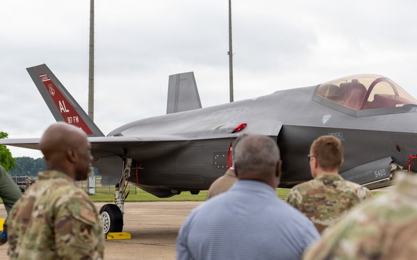 National Security Forum and Gathering of Eagles attendees tour Airpower demonstration at Maxwell Air Force Base