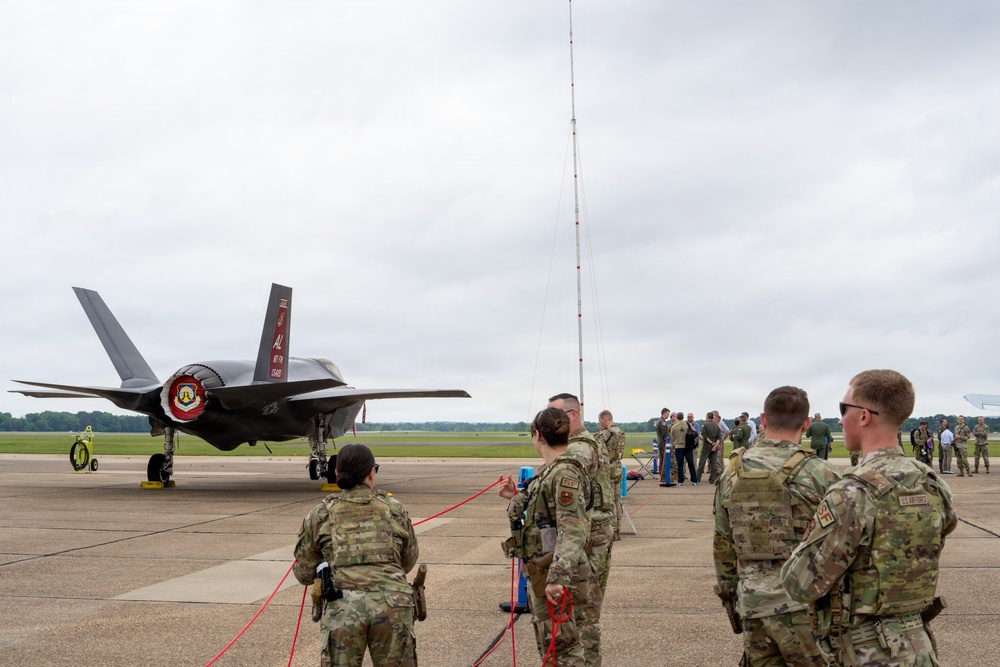 National Security Forum and Gathering of Eagles attendees tour Airpower demonstration at Maxwell Air Force Base