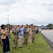 National Security Forum and Gathering of Eagles attendees observe Airpower demonstration at Maxwell Air Force Base