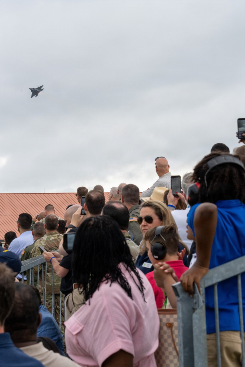 National Security Forum and Gathering of Eagles attendees observe Airpower demonstration at Maxwell Air Force Base