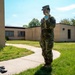 Army Soldier Plays Bugle During Military Ceremony at Installation