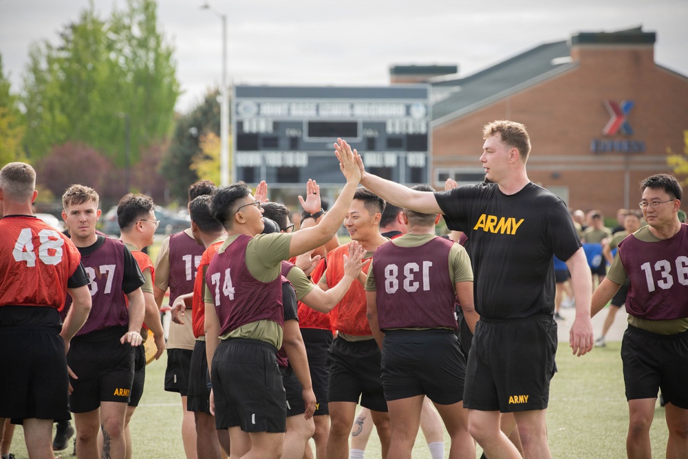 Strengthening interoperability between U.S. and Singapore Armed Forces through a team building game of ultimate frisbee