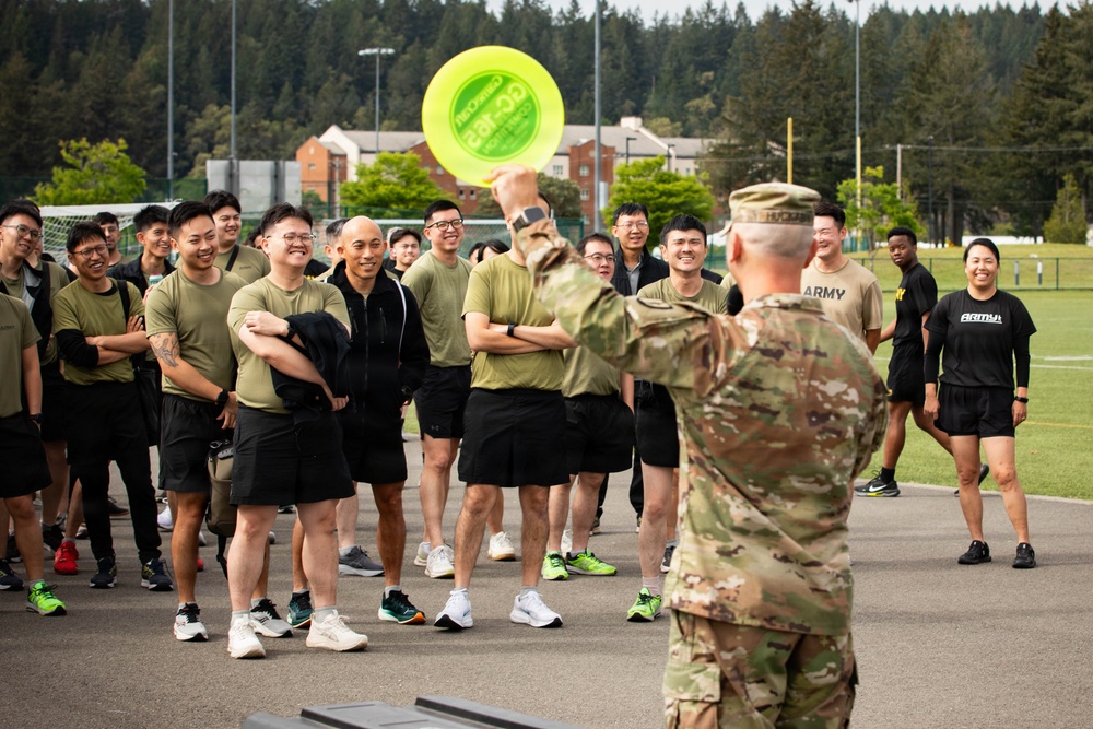 Strengthening interoperability between U.S. and Singapore Armed Forces through a team building game of ultimate frisbee