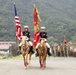 Mounted Color Guard Presents the Colors for 2nd Battalion, 1st Marines Change of Command Ceremony