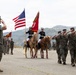 Mounted Color Guard Presents the Colors for 2nd Battalion, 1st Marines Change of Command Ceremony