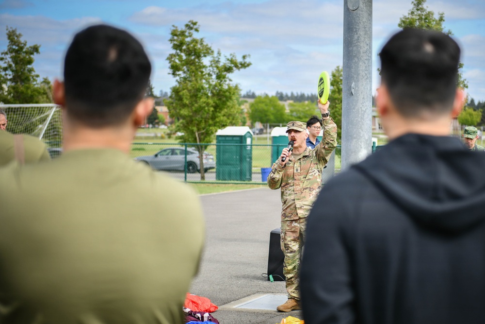 Strengthening interoperability between U.S. and Singapore Armed Forces through a team building game of ultimate frisbee