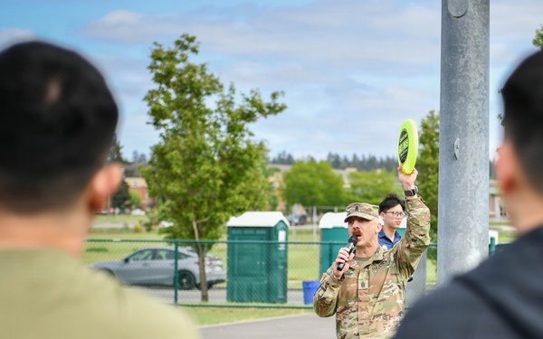 Strengthening interoperability between U.S. and Singapore Armed Forces through a team building game of ultimate frisbee