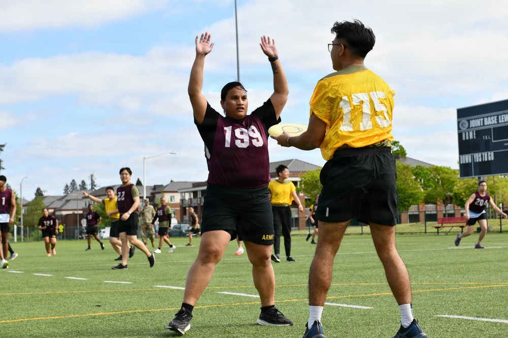 Strengthening interoperability between U.S. and Singapore Armed Forces through a team building game of ultimate frisbee.