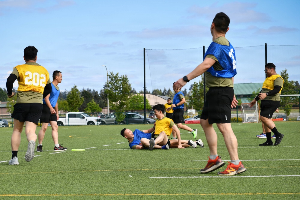 Strengthening interoperability between U.S. and Singapore Armed Forces through a team building game of ultimate frisbee.