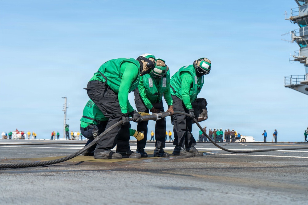 Ike conducts flight deck certification in the Atlantic Ocean