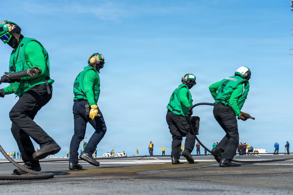 Ike conducts flight deck certification in the Atlantic Ocean