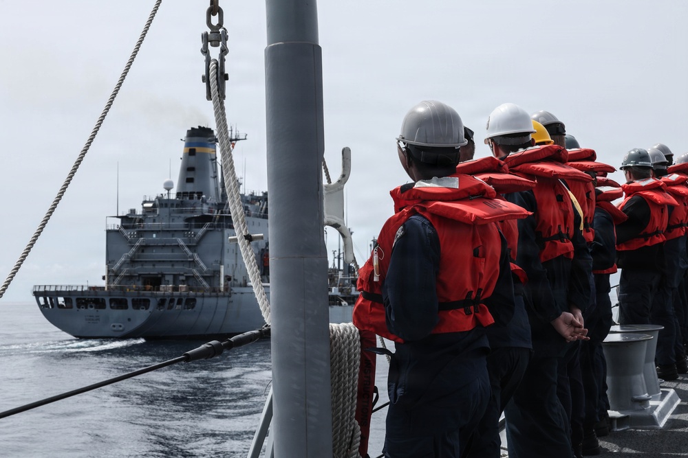 USS Carl M. Levin Conducts a Replenishment At Sea