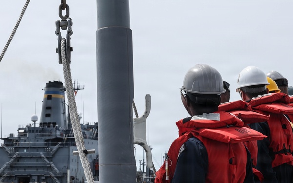 USS Carl M. Levin Conducts a Replenishment At Sea