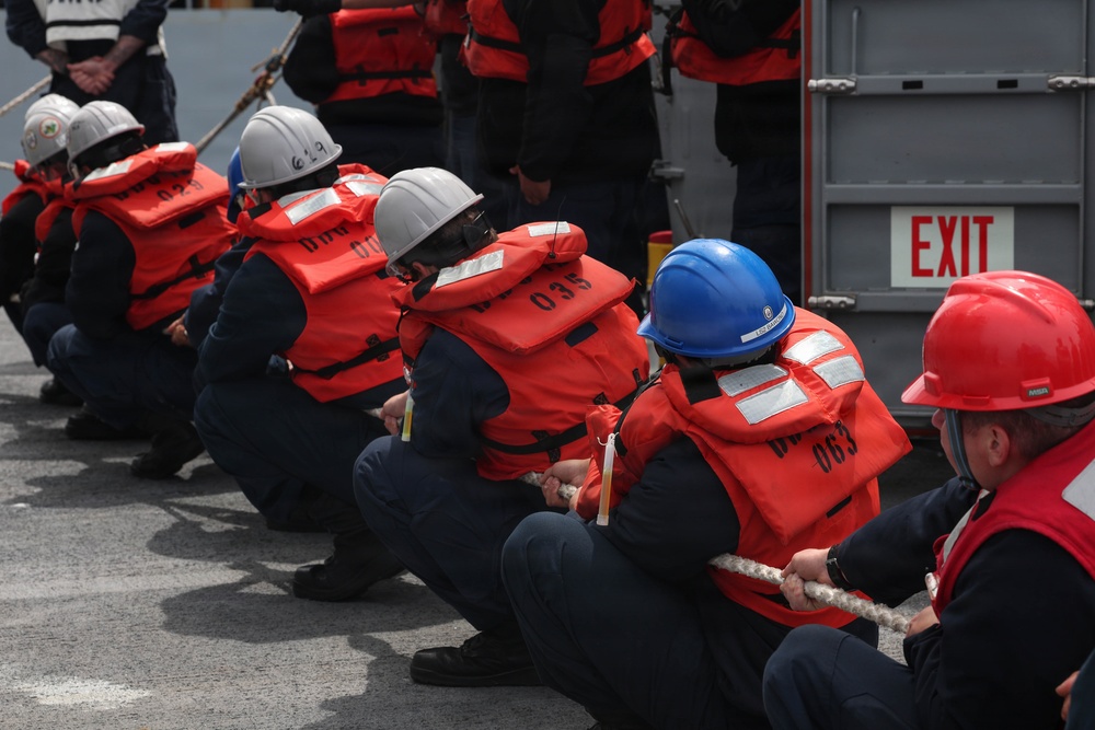 USS Carl M. Levin Conducts a Replenishment At Sea