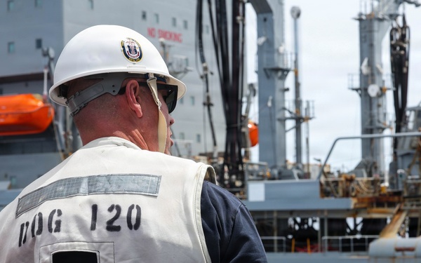 USS Carl M. Levin Conducts a Replenishment At Sea