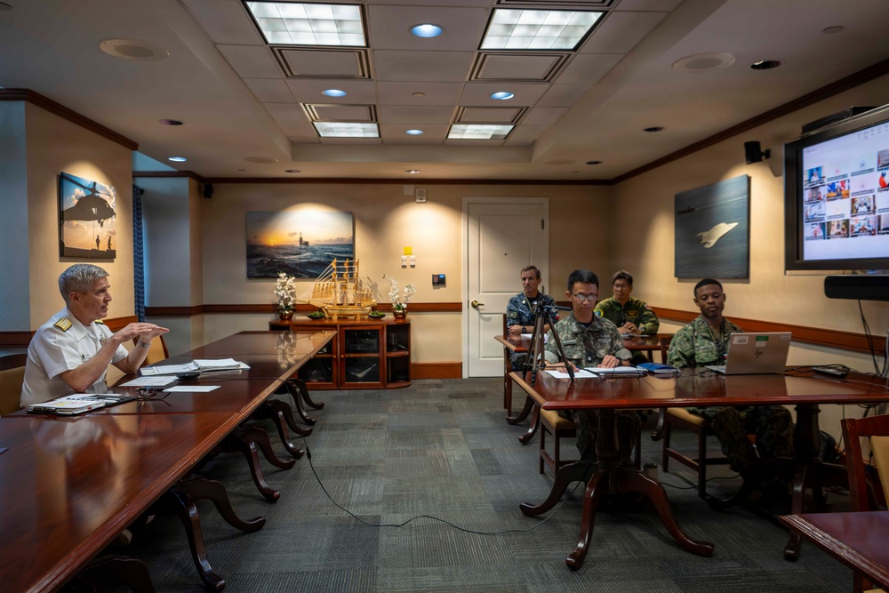 Adm. Steve Koehler, commander, U.S. Pacific Fleet, conducts Multilateral Maritime Virtual Key Leadership Engagement