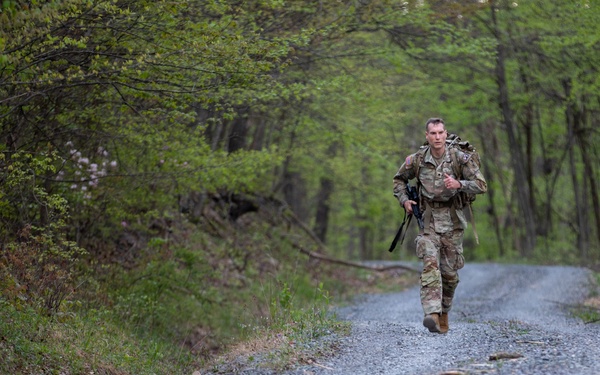 Region II Best Warrior Competitors conduct ruck march at Camp Dawson