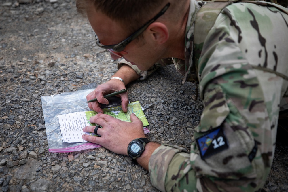 Region II Best Warrior Competitors conduct Land Navigation at Camp Dawson
