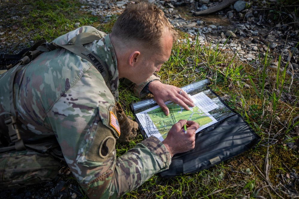 Region II Best Warrior Competitors conduct Land Navigation at Camp Dawson