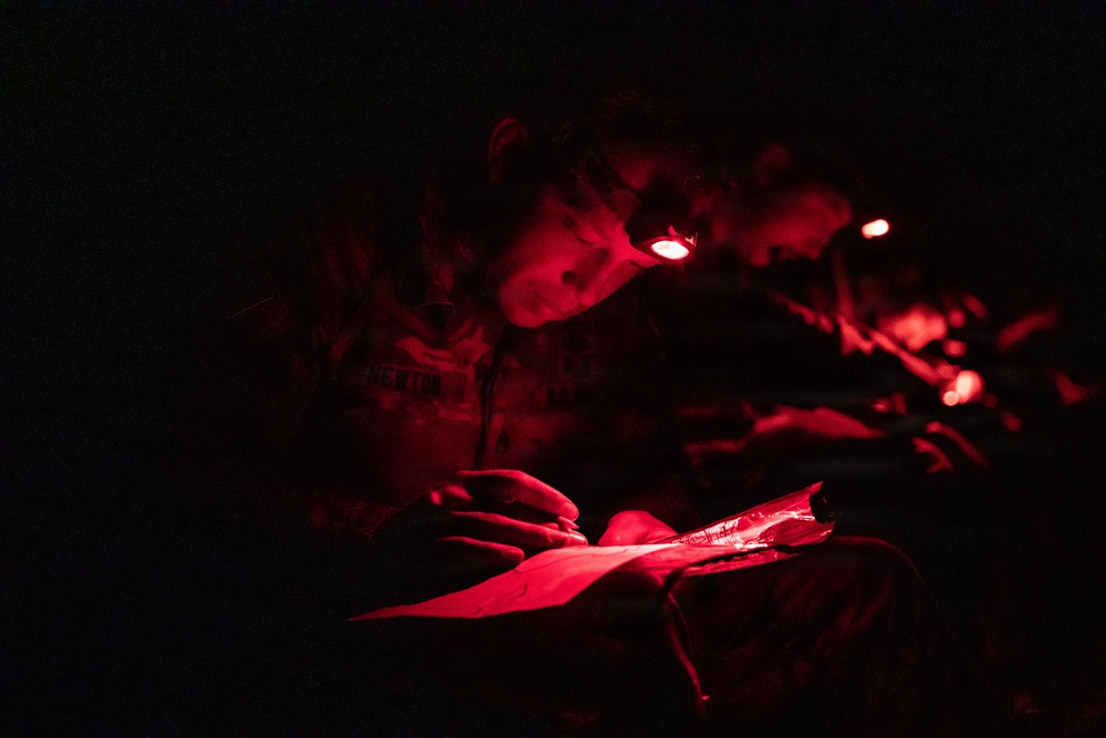 Region II Best Warrior Competitors conduct land navigation at Camp Dawson