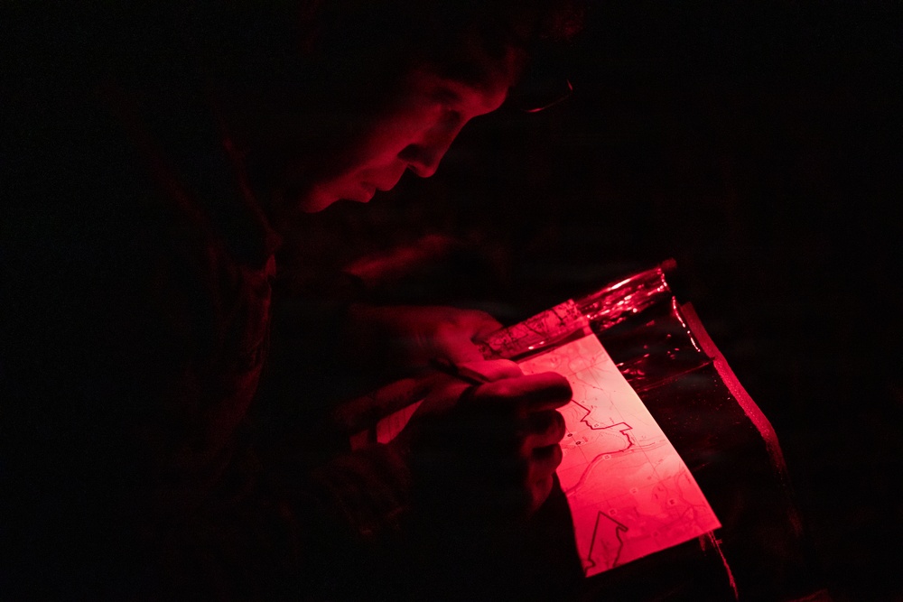 Region II Best Warrior Competitors conduct land navigation at Camp Dawson