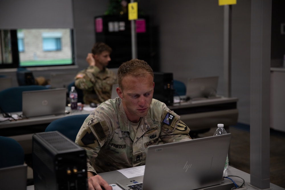 Region II Best Warrior competitors complete a written test and essay