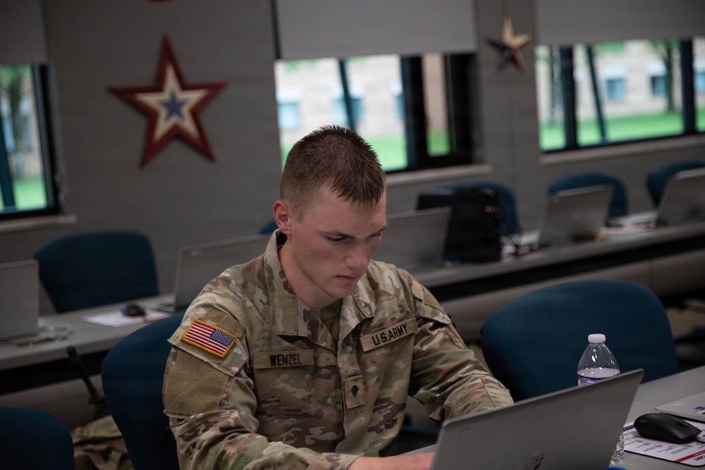 Region II Best Warrior competitors complete a written test and essay