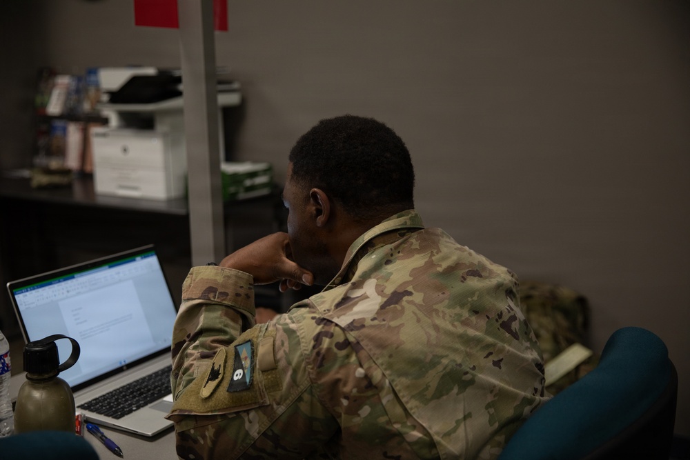Region II Best Warrior competitors complete a written test and essay